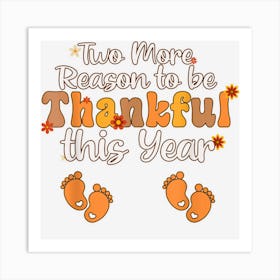 Thanksgiving Twin Pregnancy Baby Gender Reveal Thankful Art Print