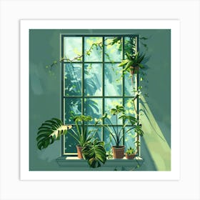 Plants In The Window Art Print