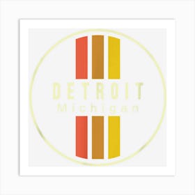 Retro Detroit Michigan Art Print