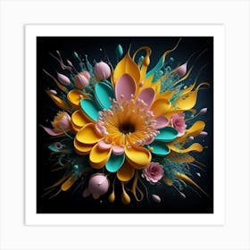 3d Flower Art 1 Art Print