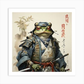 Frog Samurai Matsumoto Hoji Inspired Japanese 1 Art Print Art Print