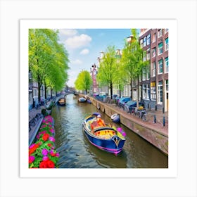 Amsterdam Canals, Netherlands Art Print