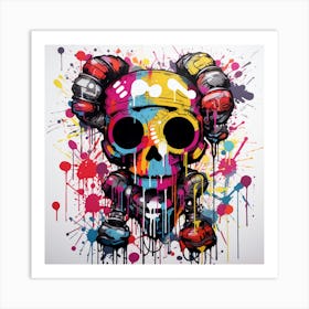 Skull Splatter Art Print