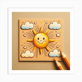 Sun And Clouds Art Print