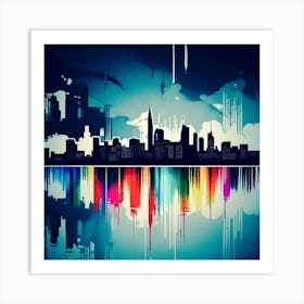 Abstract City Skyline 4 Art Print