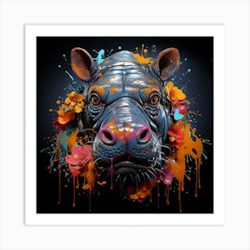 Grafitti Hippo Art Print