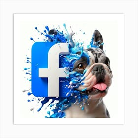 Facebook Logo Splash Art Print