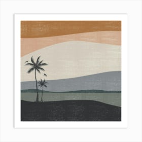 Palm Trees On The Beach 2 Art Print