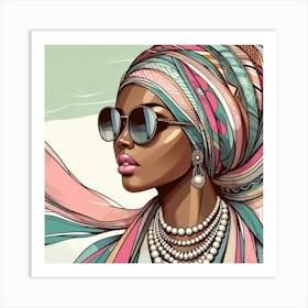 African Woman In Sunglasses Art Print