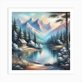 Cabin In The Mountains 6 Art Print