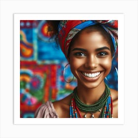 African American Woman Smiling Art Print