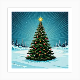 Pop art Christmas tree 2 Art Print