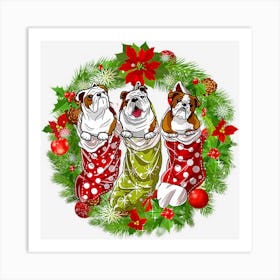 Christmas Tree Xmas Pajama Bulldog Dog Lover Affiche