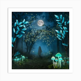 Fairy Forest At Night Art Print