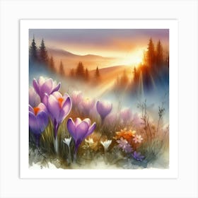 Blooming Beauty: Krokusse im Frühling Art Print