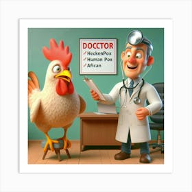 Doctor Chicken Art Print