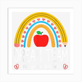 Dream Team 3rd Grade Teachers Boho Rainbow Back To School Art Print