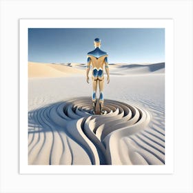 Man In The Sand 3 Art Print