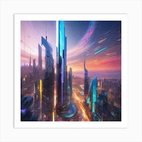 Futuristic City 130 Art Print