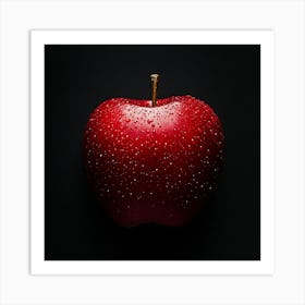 Red Apple With Water Droplets Art Print