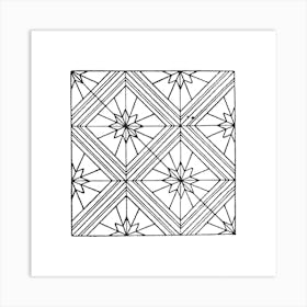 Sketched Boho Tile Art 7 Art Print