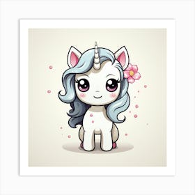 Unicorn With Rainbow Mane 24 Art Print