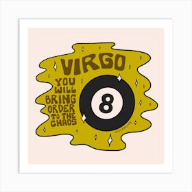 Virgo Magic 8 Ball Art Print