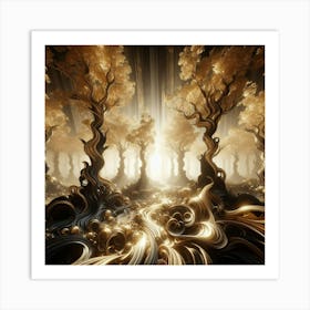 Golden Forest 25 Art Print