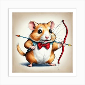 Hamster With Bow And Arrow 4 Art Print