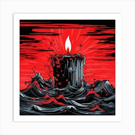 Candle In The Water 1 Art Print