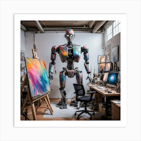 Robot Painting Art Print