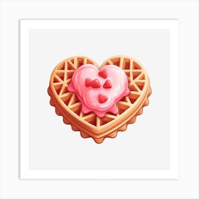 Heart Waffle Art Print