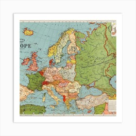 Map Of Europe Art Print