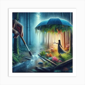 Girl In The Forest Art Print