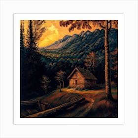 Cabin In The Woods 1 Art Print