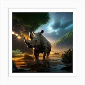 Rhino Safari Art Print