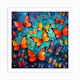 Butterflies In The Sky 3 Art Print