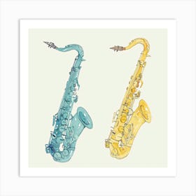 Saxophones Art Print