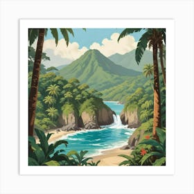 Vintage Travel Poster Costa Rica Art Print Art Print