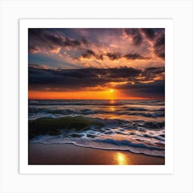 Sunset At The Beach 188 Art Print