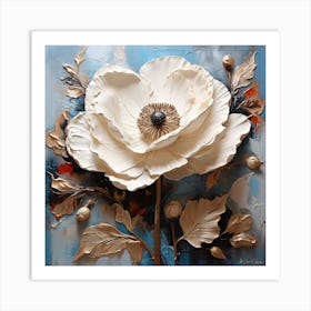 Large white poppy flower 2 Art Print