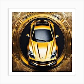 Golden Ferrari 1 Art Print