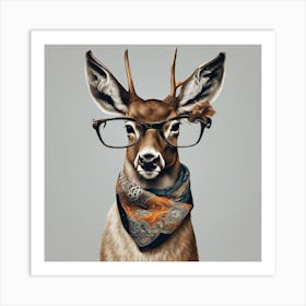 Deer With Glasses Art Print