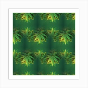 Marijuana Leaf Pattern Art Print