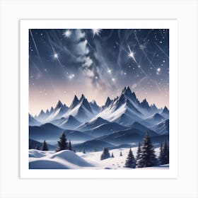 Snowy Mountains 17 Art Print