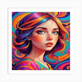 Psychedelic Girl 2 Art Print