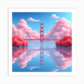 Pink Clouds Over Golden Gate Bridge Art Print