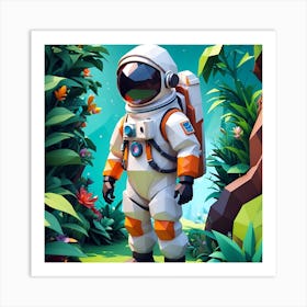 Astronaut In The Jungle Art Print