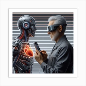 Man And A Robot 1 Art Print