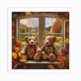 Autumn Teddy Bears 1 Art Print